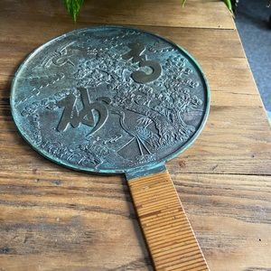 Vintage Japanese bronze mirror